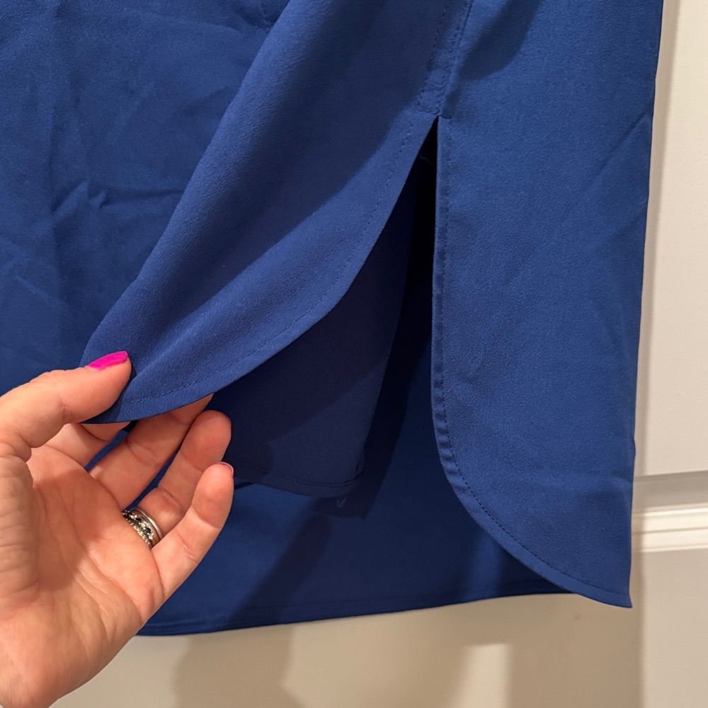 Paraphrase Royal Blue Long Sleeve Button-Up Blouse Women’s Small - Picture 8 of 11